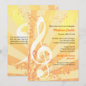 Music Clefs Bat Mitzvah Uitnodiging (Voorkant / Achterkant)