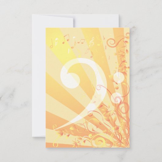 Music Clefs Bat Mitzvah Uitnodiging voor een klein (Achterkant)