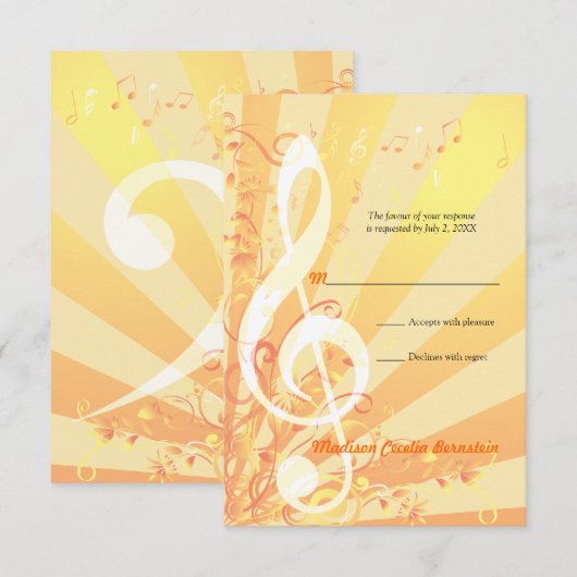 Music Clefs Bat Mitzvah Uitnodiging voor een klein (Voorkant / Achterkant)