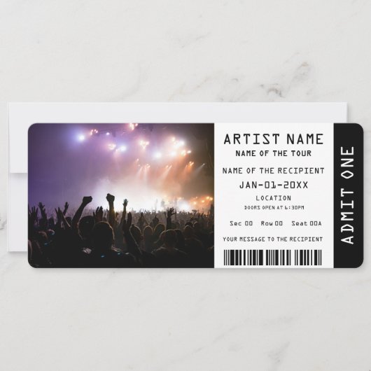 Music Concert Ticket Gift Kaart (Voorkant)