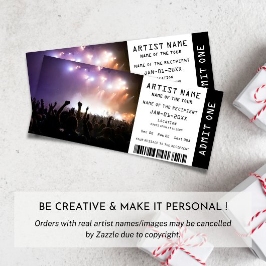 Music Concert Ticket Gift Kaart