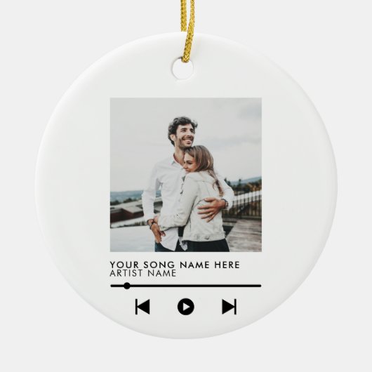 Music Couple Love Song Kerstmis Keramisch Ornament (Voorkant)