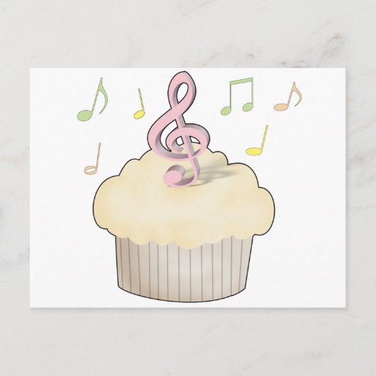 Music Cupcake Briefkaart (Voorkant)