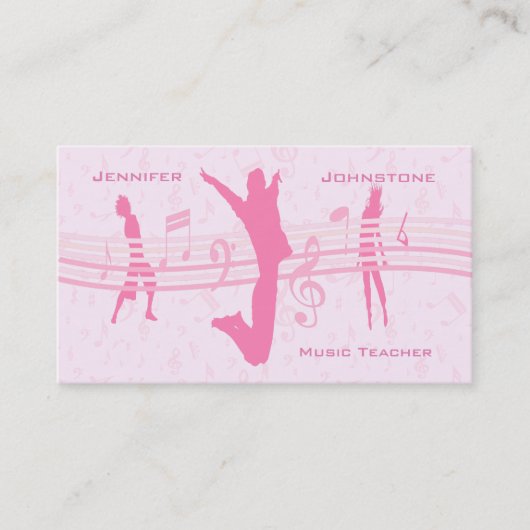 Music Dance en Drama Pink Adverteren Visitekaartje (Voorkant)