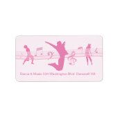 Music Dance en Drama roze Etiket (Voorkant)