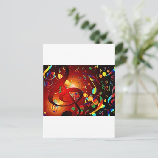 Music Destiny Song & Dance Notes Instruments Briefkaart (Staand voorkant)