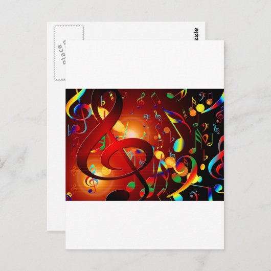 Music Destiny Song & Dance Notes Instruments Briefkaart (Voorkant / Achterkant)