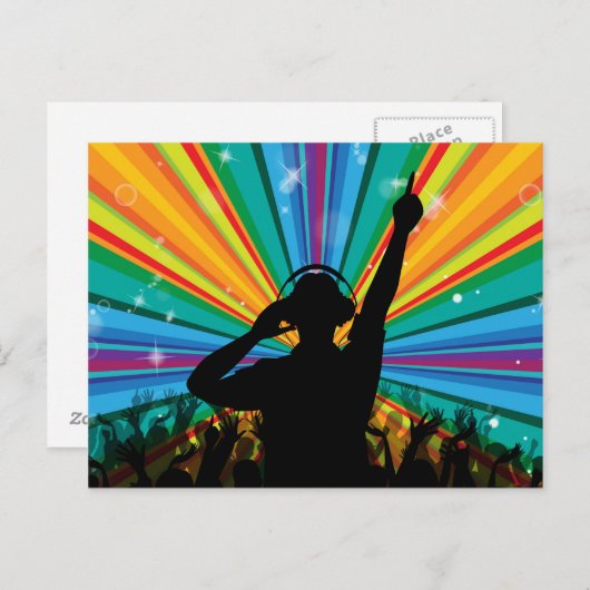 Music DJ briefkaart (Voorkant / Achterkant)