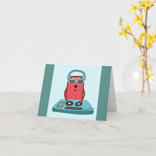 Music DJ Mixer School Band Cool Musician Art Kaart (Gele Bloem)