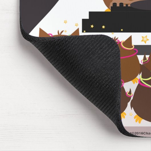 Music DJ Owl Design - Mousepad Muismat (Hoek)