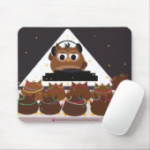 Music DJ Owl Design - Mousepad Muismat (Met muis)
