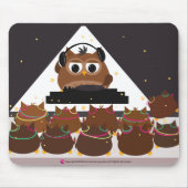Music DJ Owl Design - Mousepad Muismat (Voorkant)