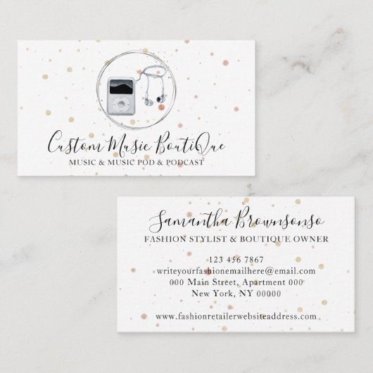 Music Dj Player Visitekaartje (Voorkant / Achterkant)