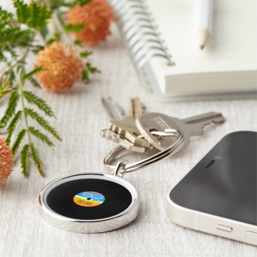 Music DJ stlye vinyl cover Sleutelhanger (Zijkant)