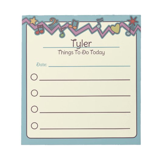 Music Doodles: Dagelijks te doen lijst voor kinder Notitieblok (Voorkant)