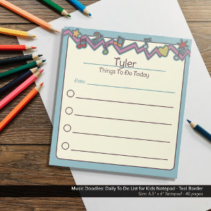 Music Doodles: Dagelijks te doen lijst voor kinder Notitieblok