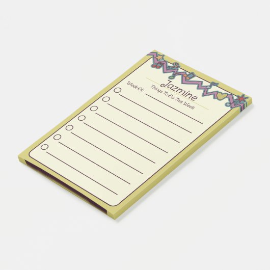 Music Doodles: Wekelijkse to-do lijst voor kindere Post-it® Notes (Schuin)
