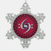 Music Double Bass Clef Silver Ornament (Voorkant)