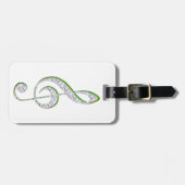 MUSIC Emerald en Diamond Treble Clef Bagagelabel (Voorkant horizontaal)