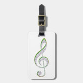 MUSIC Emerald en Diamond Treble Clef Bagagelabel (Voorkant verticaal)