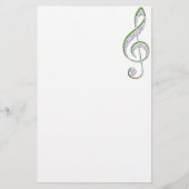 MUSIC Emerald en Diamond Treble Clef Briefpapier (Voorkant)