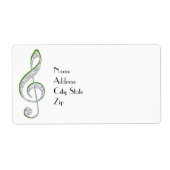 MUSIC Emerald en Diamond Treble Clef Etiket (Voorkant)