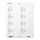 MUSIC Emerald en Diamond Treble Clef Etiket (Full Sheet)