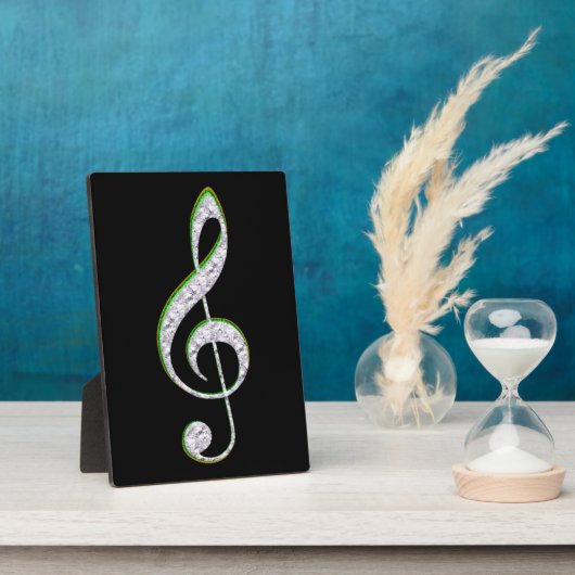 MUSIC Emerald en Diamond Treble Clef Fotoplaat (Zijkant)