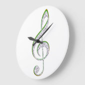 MUSIC Emerald en Diamond Treble Clef Grote Klok (Hoek)