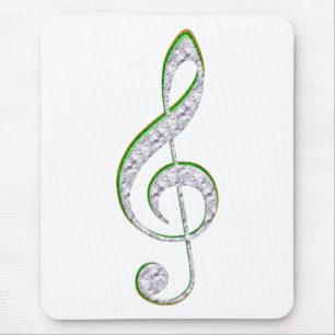 MUSIC Emerald en Diamond Treble Clef Muismat