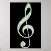 MUSIC Emerald en Diamond Treble Clef Poster (Voorkant)