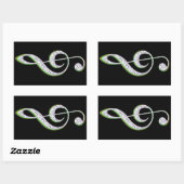 MUSIC Emerald en Diamond Treble Clef Rechthoekige Sticker (Vel)