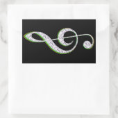 MUSIC Emerald en Diamond Treble Clef Rechthoekige Sticker (Tas)