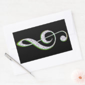 MUSIC Emerald en Diamond Treble Clef Rechthoekige Sticker (Envelop)