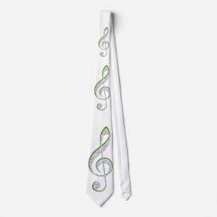 MUSIC Emerald en Diamond Treble Clef Stropdas
