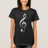 MUSIC Emerald en Diamond Treble Clef T-shirt (Voorkant)