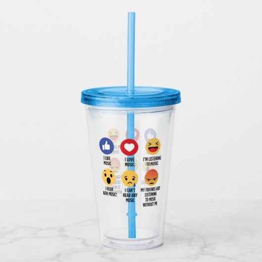 Music Emojis Acryl Drinkbeker (Voorkant)