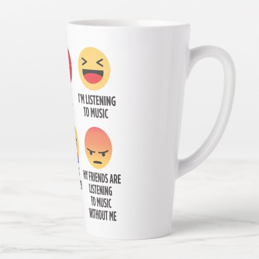Music Emojis Latte Mok (Rechts)