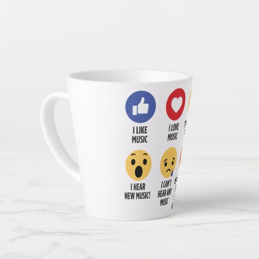 Music Emojis Latte Mok (Linkerhoek)