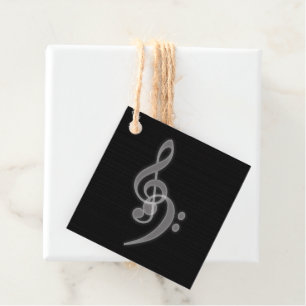 Music Event Black Favor Tags Bedankjes Labels