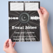 Music Event Flyer-luidspreker blaast Flyer (Hand)