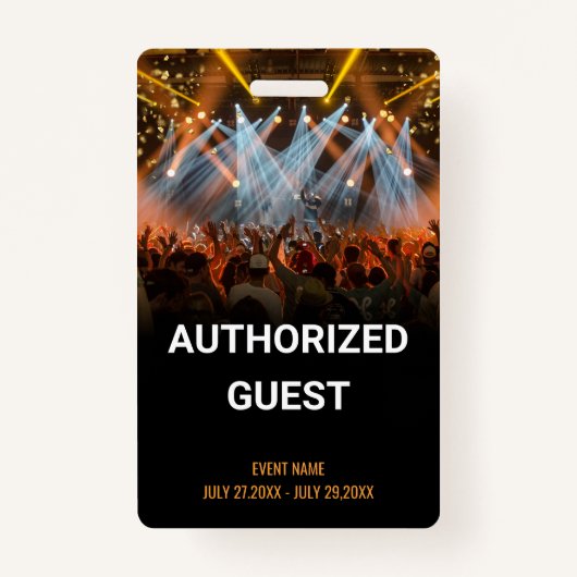 Music Event Guest Pass-evenement Badge (Voorkant)