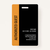 Music Event Guest Pass-evenement Badge (Achterkant)