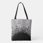 Music Explosion Gepersonaliseerde naam Black Grey Tote Bag (Achterkant)