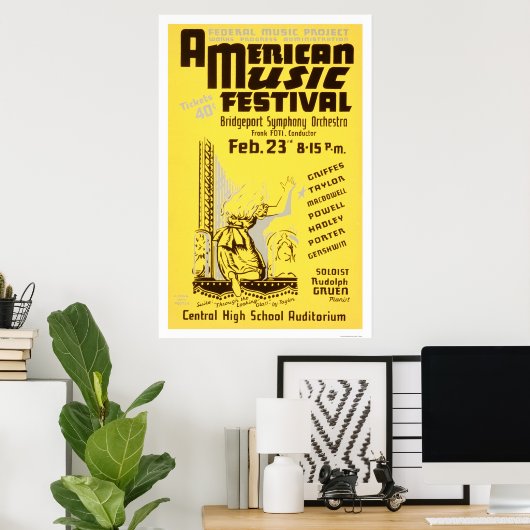 Music Festival America 1938 WPA Poster (Thuiskantoor)