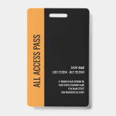 Music Festival Press All Access Pass Event ID Badge (Back)