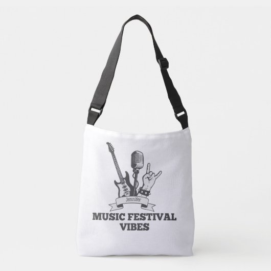 MUSIC FESTIVAL VIBES (PERSONALIZED) BAG CROSSBODY TAS (Voorkant)
