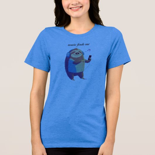 "Music Finds Me" muziek vibes ontwerp Bella + Canv Tri-Blend Shirt (Voorkant)