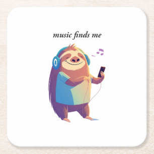 "Music Finds Me" muziek vibes ontwerp Kartonnen Onderzetters