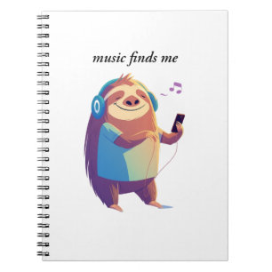 "Music Finds Me" muziek vibes ontwerp Notitieboek